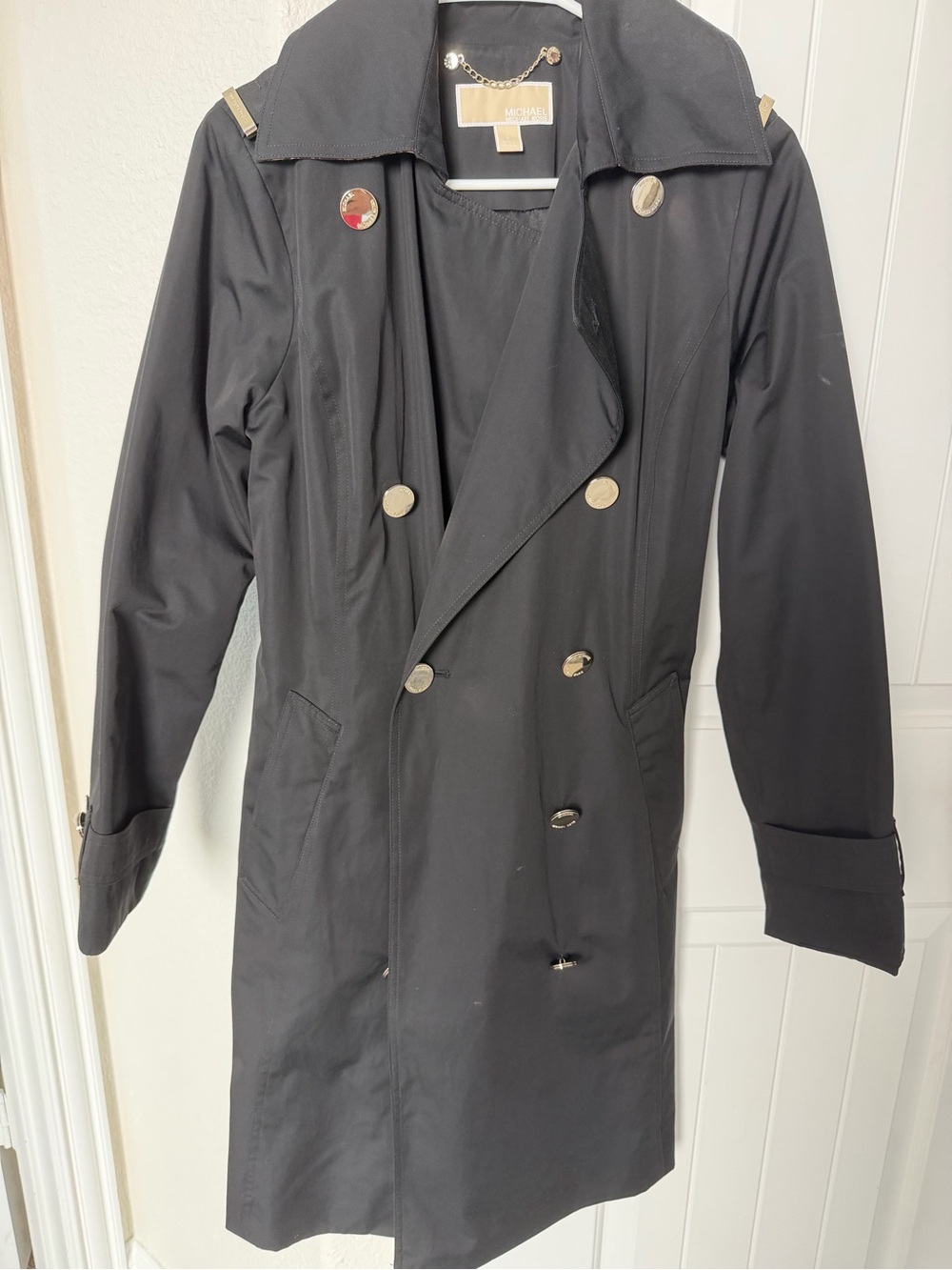 Black Double-Breasted Women’s Trench Coat - Michael Kors size small